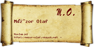 Mázor Olaf névjegykártya